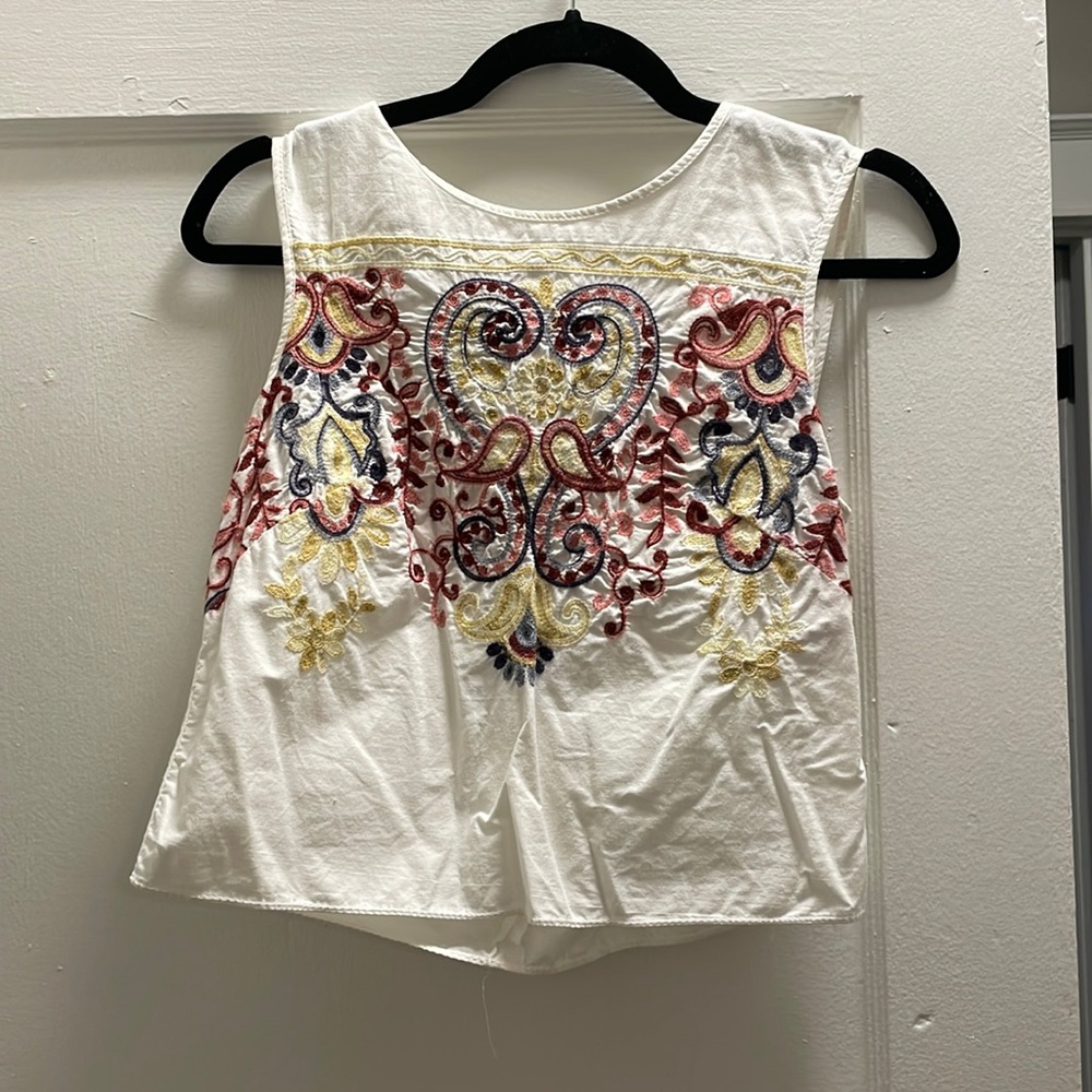 Embroidered crop top